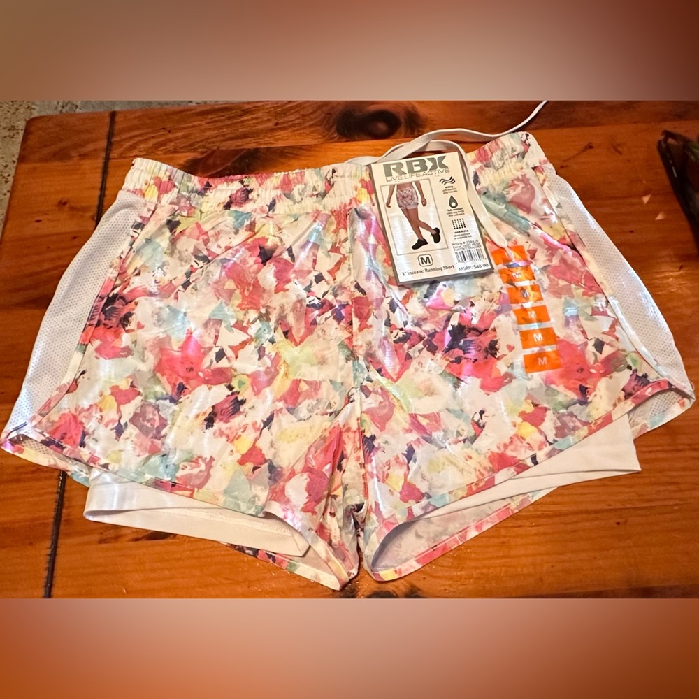NWT RBX Floral Running Shorts. Size Medium